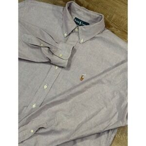 Ralph Lauren Mens Oxford Shirt Classic Fit Lavender Purple LS 16.5 34/35